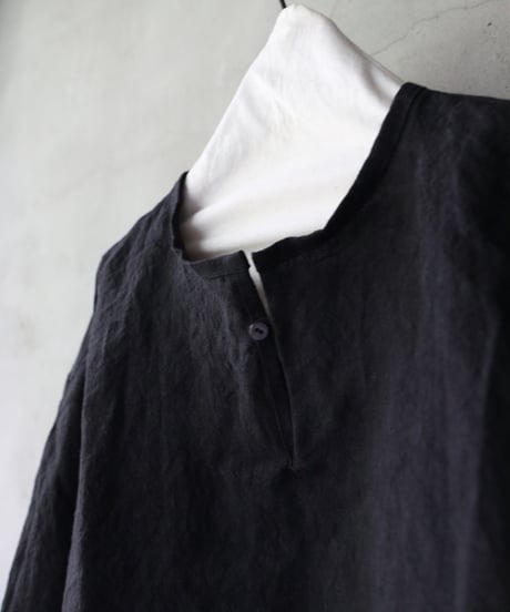 klauseクロイゼ / Sun-dried Linen C.S Slit Neck Shirtシャツ/ kla-25014