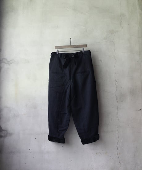 ALEKSANDR MANAMISアレクサンダーマナミ/ VELVET WOOL HECTOR PANT - BLACKトラウザーズ / am-25019