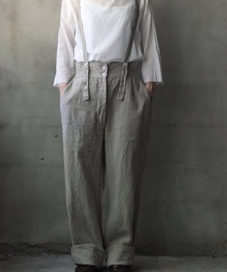 daubドーブ / SUSPENDER PANTS LINEN100パンツ / da-26002(PT31/T101)
