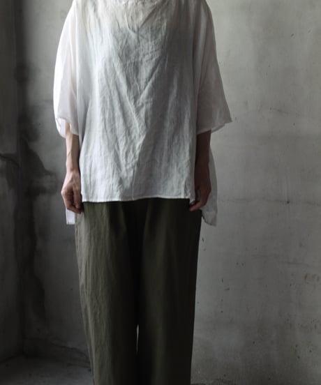 cavane キャヴァネ / Tunic half-sleeve Linen100シャツ / ca-25112