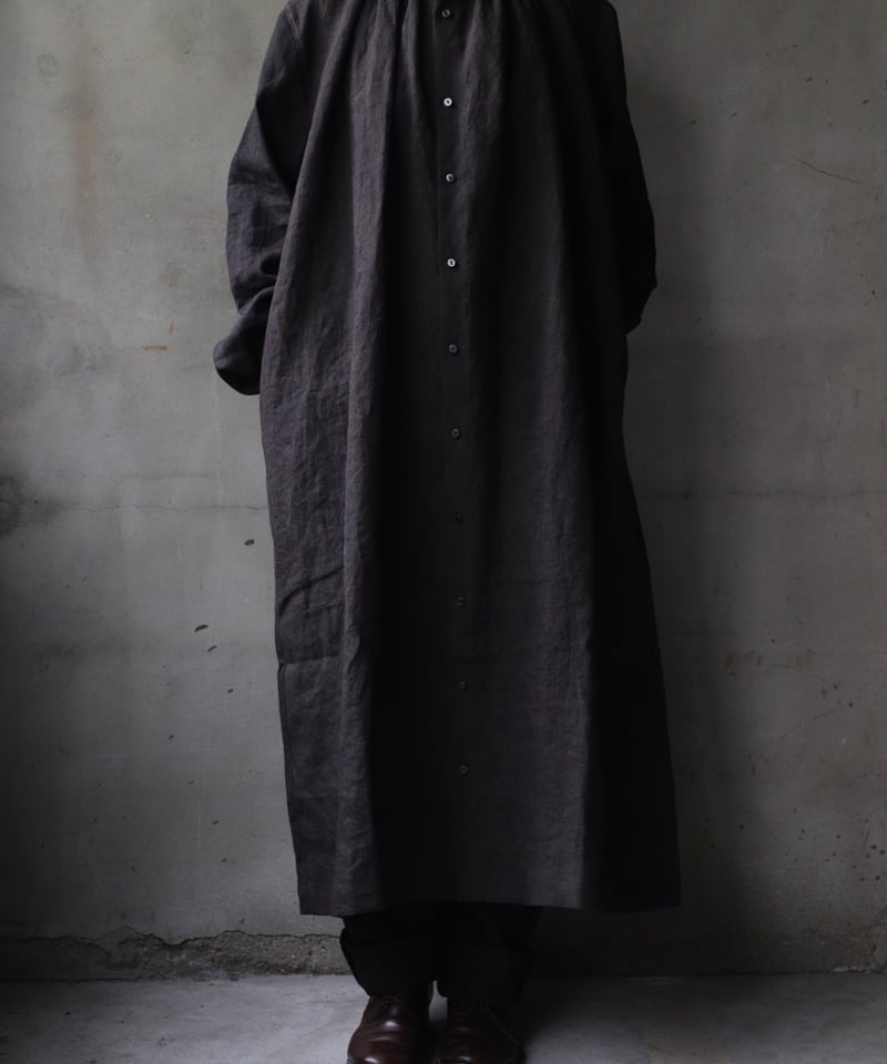 klauseクロイゼ / Belarus linen Gather shirt long le