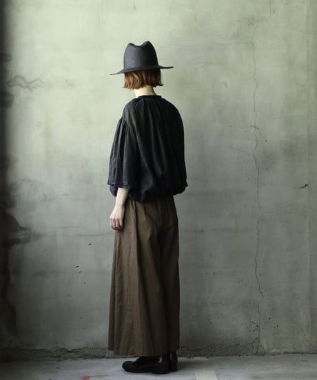 cavane キャヴァネ / Wide-sleeves with waist drawstring linen100 blouseブラウス / ca-25105