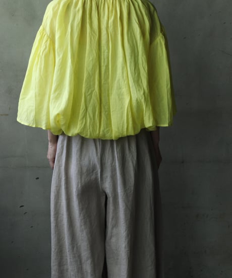 cavane キャヴァネ / Wide-sleeves with waist drawstring linen100 blouseブラウス / ca-25106