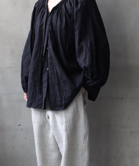 cavane キャヴァネ / Raglan puff-sleeve blouse Jacquardブラウス / ca-26022