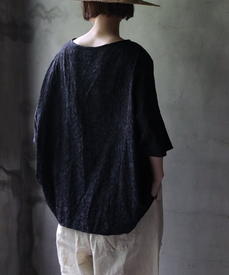 cavane キャヴァネ / Tunic half-sleeve Jacquardシャツ / ca-25079