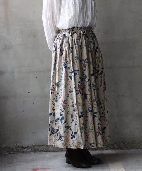 cavane キャヴァネ / Gatehered Petti Skirt linen&Cottonスカート/ ca-26049