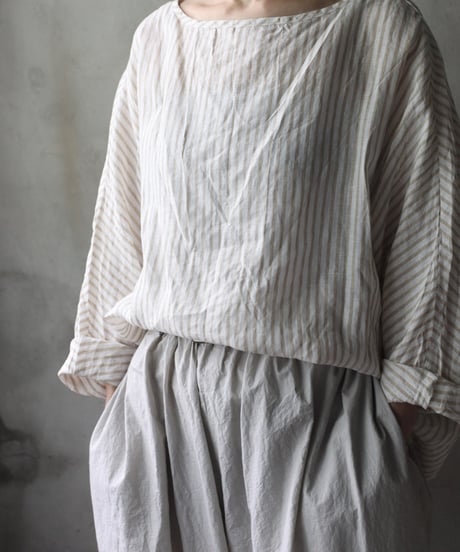 cavane キャヴァネ / Tunic long-sleeve Linen100シャツ / ca-26086