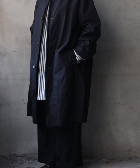cavane キャヴァネ / Round-Coat Linen/Cotton100硫化染めコート / ca-26017