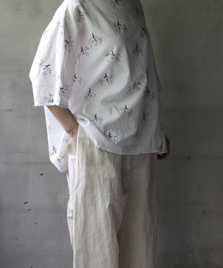 cavane キャヴァネ / Tunic half-sleeve Cotton/Linen100シャツ / ca-25082