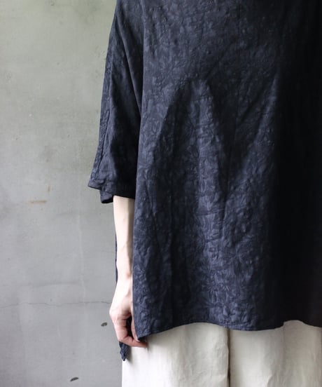cavane キャヴァネ / Tunic half-sleeve Jacquardシャツ / ca-25079