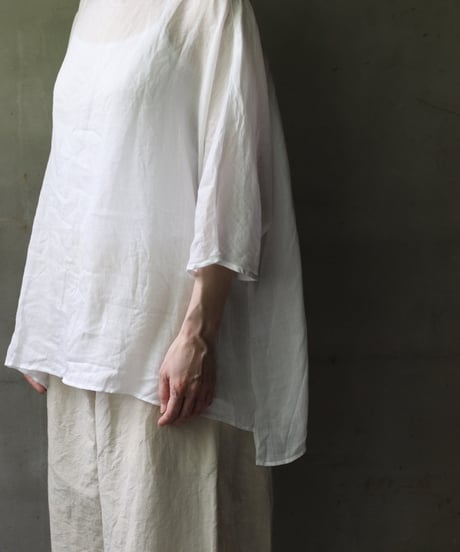 cavane キャヴァネ / Tunic half-sleeve Linen100シャツ / ca-25078