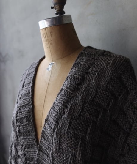 BIEK VERSTAPPEN / HAND KNITTED CARDIGAN手編みニット / Bie-24025(KNH-big)