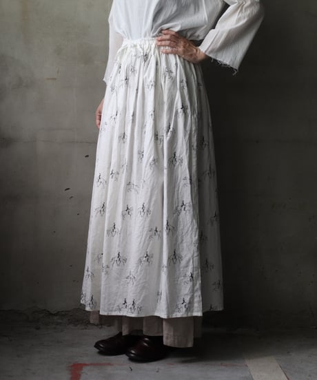 cavane キャヴァネ / Gatehered Petti Skirt Cotton/Linen100スカート/ca-25141