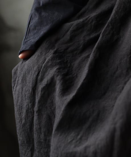 cavane キャヴァネ / Gathered skirt with side button linen100 スカート / ca-25145A