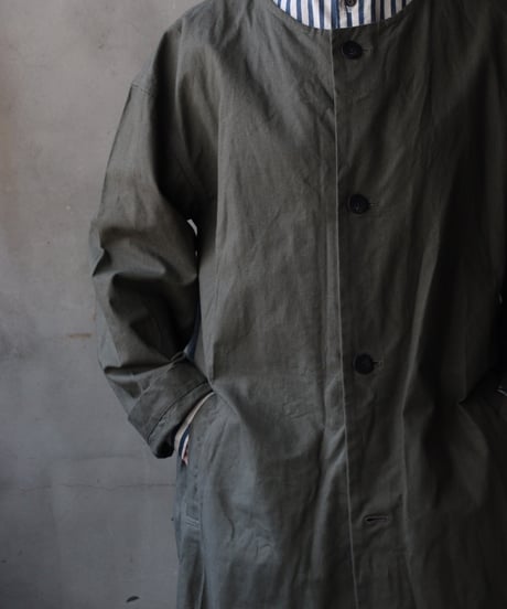 cavane キャヴァネ / Round-Coat Linen/Cotton100硫化染めコート / ca-26018