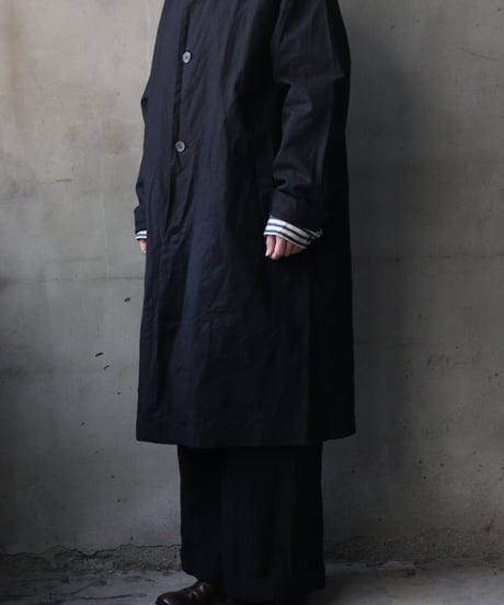 cavane キャヴァネ / Round-Coat Linen/Cotton100硫化染めコート / ca-26017