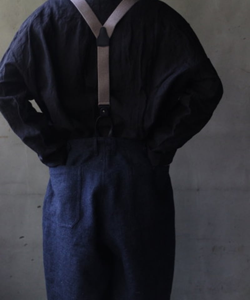 cavane キャヴァネ / Over pants with suspenders Wool/