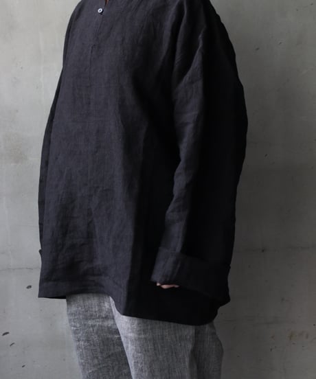 klauseクロイゼ / Sun-dried Linen C.S Slit Neck Shirtシャツ/ kla-25014