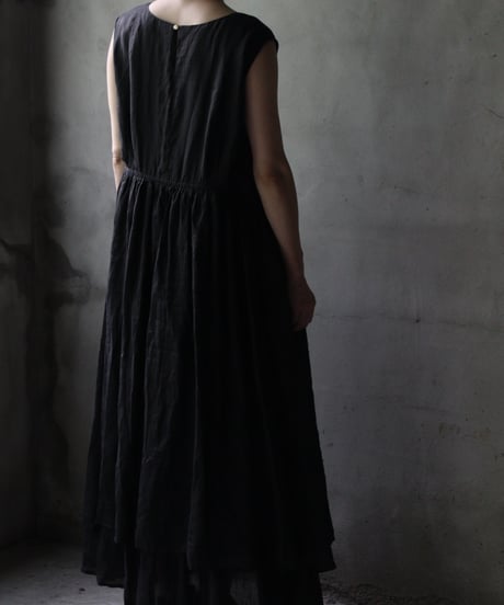 cavane キャヴァネ / Gathered dress linen100ワンピース / ca-25119