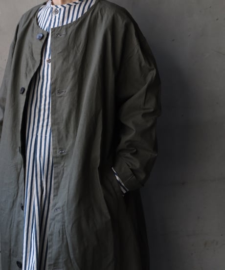 cavane キャヴァネ / Round-Coat Linen/Cotton100硫化染めコート / ca-26018
