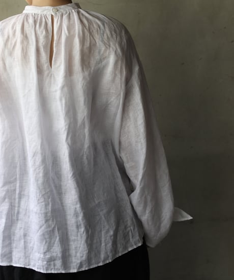 cavane キャヴァネ / Gather Neck Pullover Blouse linen100ブラウス / ca-26068