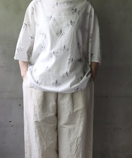 cavane キャヴァネ / Tunic half-sleeve Cotton/Linen100シャツ / ca-25082