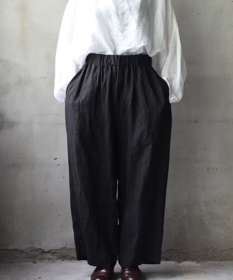 cavane キャヴァネ / Wide Linen100 TrousersⅡ パンツ/ ca-25123