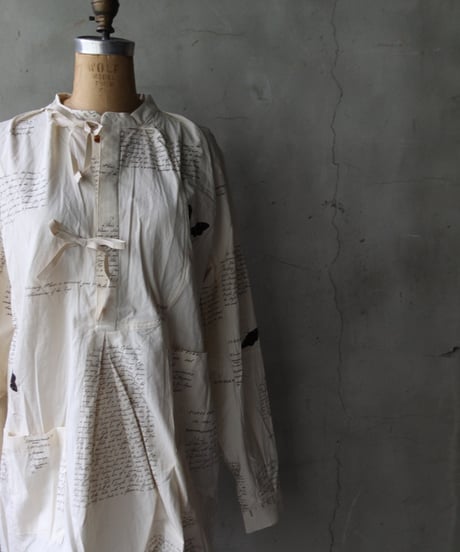 ALEKSANDR MANAMISアレクサンダーマナミ/ HERBARIUM NOTES WORKERS BOW SHIRT - HERBARIUM NOTESプルオーバーシャツ/ am-25023