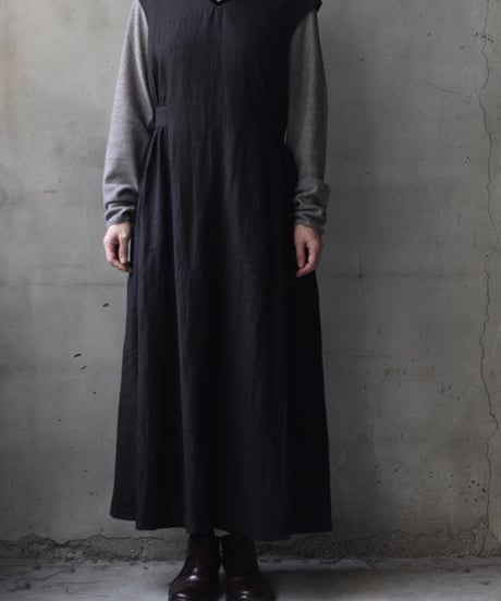 cavane キャヴァネ / Gathered dressⅡ wool & linen ワンピース / ca-25178