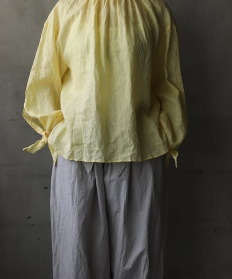 cavane キャヴァネ / Gather Neck Pullover Blouse linen100ブラウス / ca-26067
