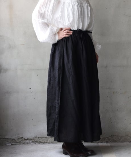 cavane キャヴァネ / Gatehered Petti Skirt linen100スカート/ ca-26051
