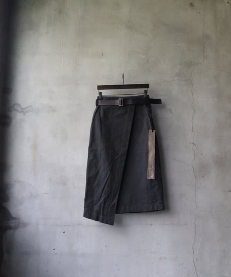 BIEK VERSTAPPEN / WRAP SKIRT WITH LEATHER BELTスカート /  Bie-25014(SK01-F)