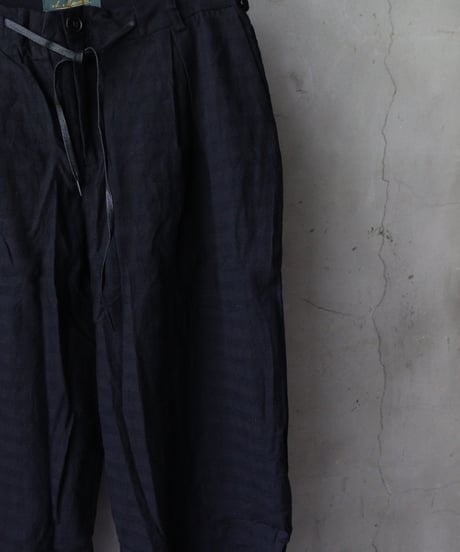 ALEKSANDR MANAMISアレクサンダーマナミ/ BLACK CHECK LOOSE PANT - CHECKED BLACKトラウザーズ / am-25022