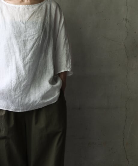 cavane キャヴァネ / Tunic half-sleeve Linen100シャツ / ca-25112