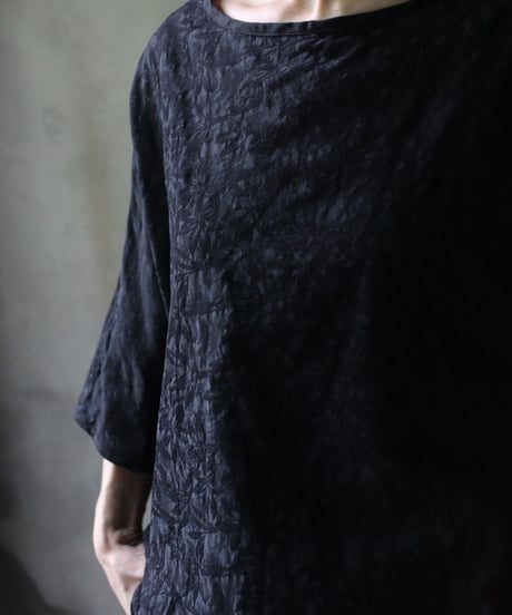 cavane キャヴァネ / Tunic half-sleeve Jacquardシャツ / ca-25079