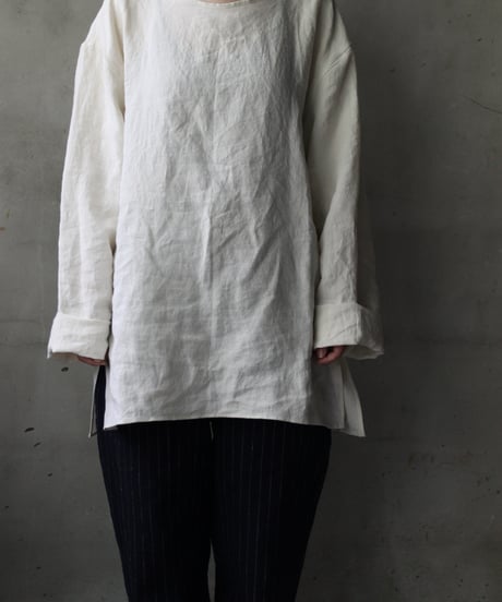 klauseクロイゼ / Sun-dried Linen C.S Shirt Middle Lengthシャツ/ kla-25011