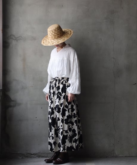 cavane キャヴァネ / Gatehered Petti Skirt Cotton&linenスカート/ ca-26050