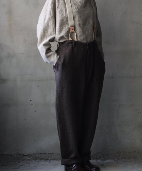 cavane キャヴァネ / Over-pants with suspender wool100パンツ / ca-25161