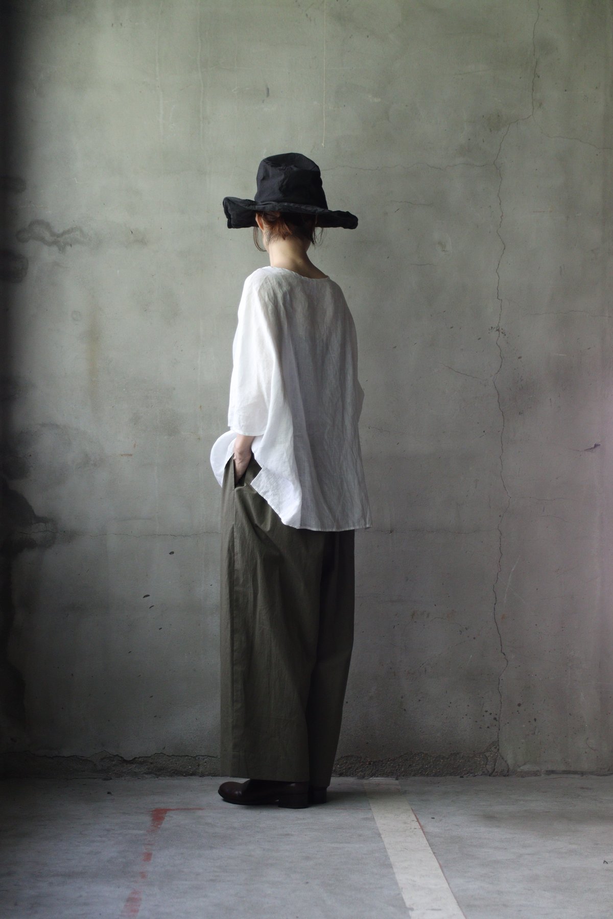 cavane キャヴァネ / Wide Cotton/Linen100 TrousersⅡ パ