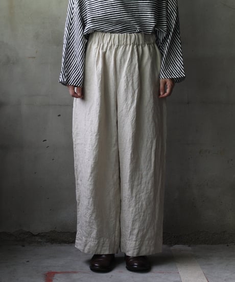 cavane キャヴァネ / Wide Linen100 TrousersⅡ パンツ/ ca-25124
