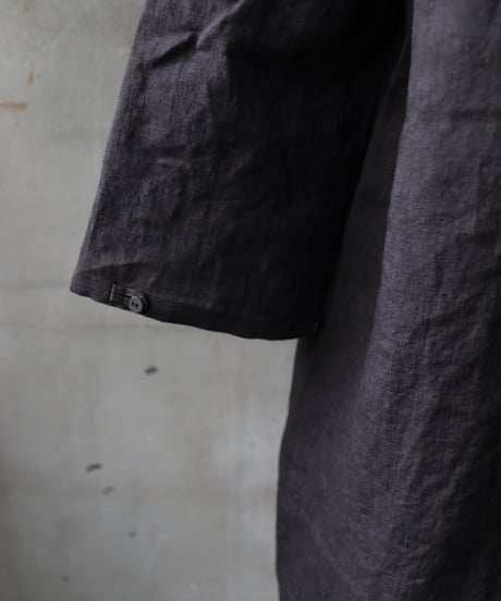 klauseクロイゼ / Belarus linen Gather shirt long length (鉄媒染) / kla-24009