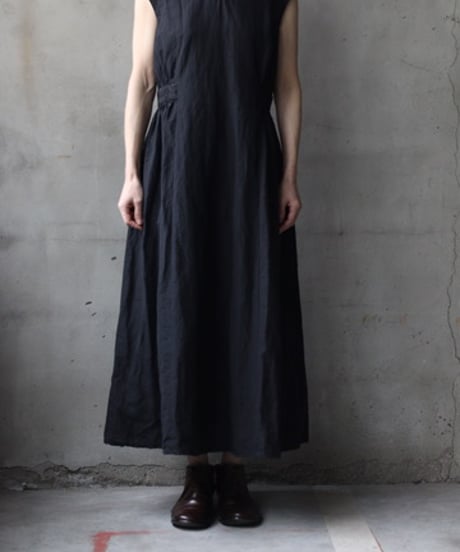 cavane キャヴァネ / Gathered Waist Sleeveless Dress Linen&Cotton100ワンピース / ca-26033