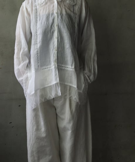 NATIVE VILLAGE ネイティブヴィレッジ /No.03/ peacefulness平穏 ロングスリーブレースブラウス/ na-25022