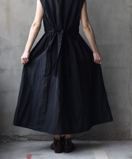 cavane キャヴァネ / Gathered Waist Sleeveless Dress Linen&Cotton100ワンピース / ca-26033