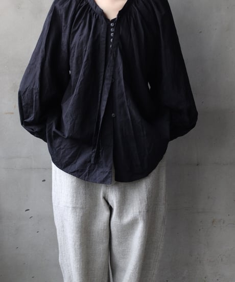 cavane キャヴァネ / Raglan puff-sleeve blouse Jacquardブラウス / ca-26022