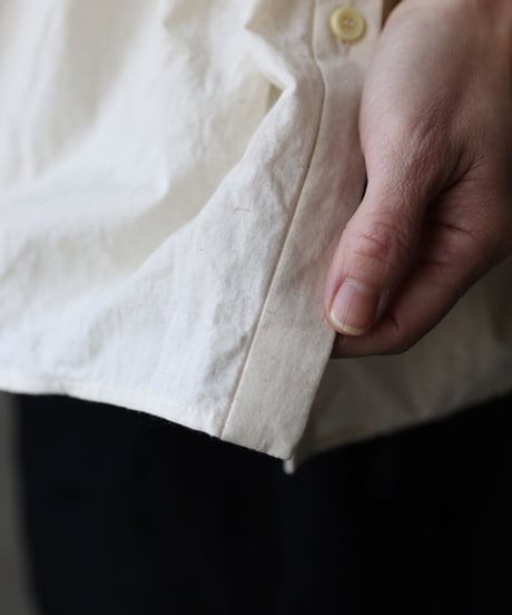 再入荷_cavane キャヴァネ / Stand-collar raglan cotton & linen blouseブラウス / ca-26008