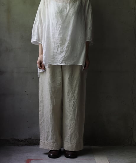 cavane キャヴァネ / Tunic half-sleeve Linen100シャツ / ca-25078