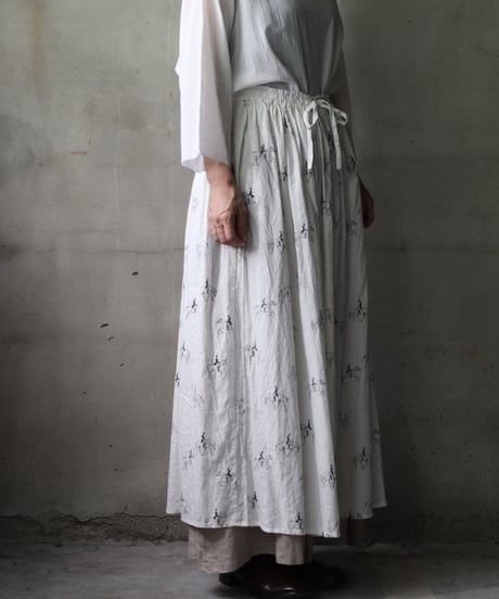 cavane キャヴァネ / Gatehered Petti Skirt Cotton/Linen100スカート/ca-25141