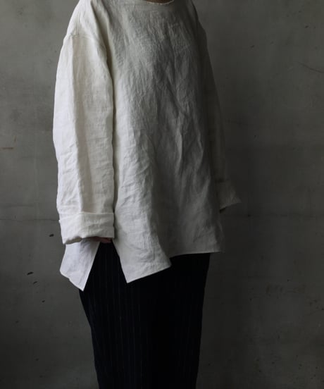 klauseクロイゼ / Sun-dried Linen C.S Shirt Middle Lengthシャツ/ kla-25011