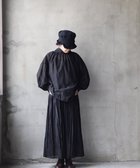 cavane キャヴァネ / Pull-over blouse with tie Silk & Cotton100ブラウス / ca-26034